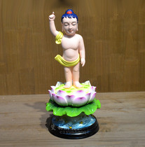 Dehua ceramic 13-inch lotus seat Prince Buddha Bath Buddha offering ornament refers to the heavens and the earth Guanyin Bodhisattva ornament