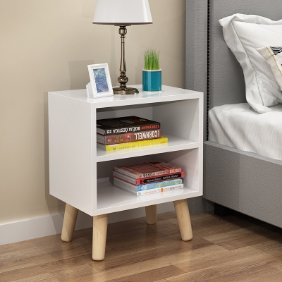  Bedside table Bedside cabinet extra thick princess white multi-layer solid wood leg bedside small logistics storage small locker without door