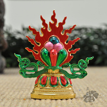 Buddhist Moibao steel die gilded with a genuine gold ruyi bead to be loaded