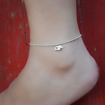 Thailand Chiang Mai imported baby elephant anklet 925 sterling silver anklet slender small and wild anklet elephant female