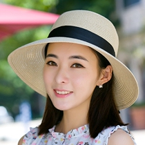 Sun Hat Son Butterfly Knot Grass Hat Lady Summer Foldable Grand along sunscreen fisherman hat beach sun hat basin cap