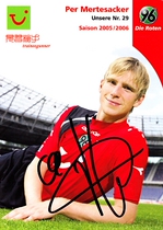 Mertesacker Hannover 96 2005-06 season autograph official card star card