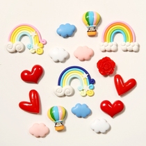 (Tao Lexi 10) Hot Sale Balloon White Cloud Rainbow Peach Heart Rose Cartoon Refrigerator Sticker Tape