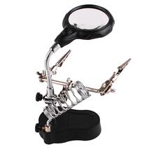3 5X 12X LED Helping Hand Clip LED Magnifying Soldering Iron