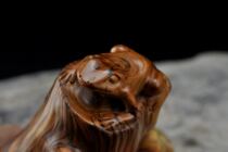  Taihang Yabai desk small decoration creative decoration Frog boutique aging durian flower with type carving art