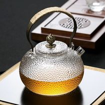 Japanese beam pot heat-resistant glass tea pot Hammer pattern health kettle Tea set high temperature handmade thickening