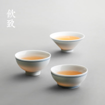 Drink Zhixuan pattern Single ceramic Kung Fu small Teacup Jingdezhen Tea cup Individual hat master cup Single cup cup