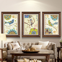 The new 5d Diamond painting is full of diamond embroidery American pastoral flowers and birds porch stickers cross stitch triple painting living room hanging painting
