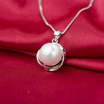 Silver jewelry single 925 sterling silver necklace pearl pendant female without chain Japanese and Korean choker natural pearl pendant