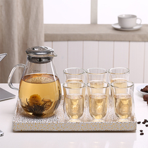 Teraz heat-resistant glass cold kettle transparent juice kettle water cup cup water bottle water set