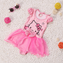 New girls swimsuit one-piece skirt girl child middle child little princess cute bathing suit Hot spring swimsuit