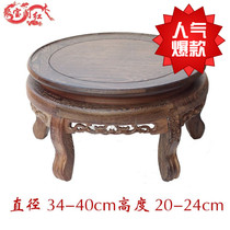 Redwood crafts ornaments Buddha statue vase round wooden support chicken wing wood carving fish tank flower pot base new product promotion