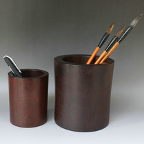 Dahan Jiuding plain pen holder Indian leaflet rosewood cow hair pattern Gold star old material solid wood mahogany pen holder