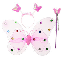 Halloween Children Double butterfly wings 3 pieces of kindergarten to perform with toy presents Bright Sheet Angel Wings