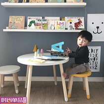 ins kindergarten table childrens stool small table writing table solid wood table chair set baby learning table