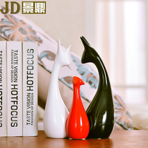 Creative ceramics Home decoration crafts ornaments Modern European living room TV cabinet family of three furnishings
