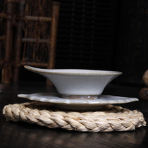 Official porcelain kung fu tea set blast stove official kiln tea leak ceramic tea filter Ru kiln filter tea cup Ru porcelain gourd anti-hot tea leak