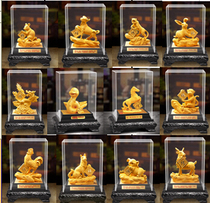  Velvet sand gold crafts Birthday gifts year-old full moon gifts Business gifts Realistic Zodiac ornaments animals