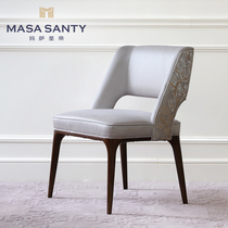 Modern American Grey Soft Bag Dining Chair Casual Chair New Vintage Neoclassical Designer Book Room Dining Chair Furniture Custom