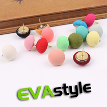 5 pure colored cloth round nails Creative cute mini pin cork new mushroom button