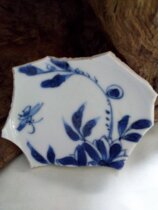 Kangxi butterfly pattern jade wall bottom blue and white ancient porcelain sheet package True old ancient porcelain specimen Porcelain bowl plate pot furnace cup