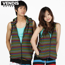 VENDIS EXTREME hooded beach sunscreen suit summer vacation Korean version of the couple color striped beach suit
