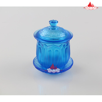 Buddhist supplies Glass holy water cup Buddha front water purification cup for cup White Amber Blue