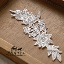 Taiwan DIY handmade accessories lace lace pair flower Flower Flower long 22CM decal 812 white water soluble pair flower