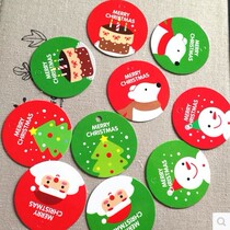 Christmas round listed hanging card hanging card Christmas tree Santa Claus snowman 10 picks