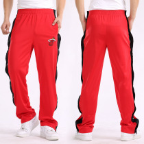 Sports trousers breasted pants full open button pants basketball pants training pants pull pants out of the field pants fitness polyester sports pants men