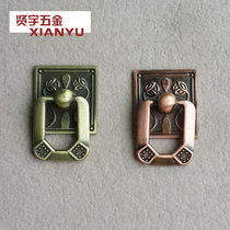 Single hole pull ring pendant handle European bronze cabinet door drawer Chinese antique flower furniture handle 124
