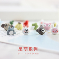 Mori hand-painted cartoon earrings cute cute asymmetric ceramic earrings female temperament simple personality jewelry