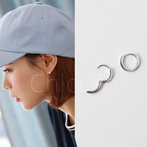 925 sterling silver Korean minimalist GD ultra mini glossy ear buckle ear bone male and female couple ear stud earrings hypoallergenic
