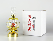 Haixin Buddha for Buddha Lotus lamp Ghee lamp Buddha headlight dimming wind cover oil lamp Alloy Lotus oil lamp