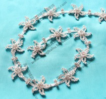 2 3cm Korean version of exquisite high-end white starfish Crystal gemstone rhinestone chain hand-sewn skirt wedding Diamond Strip