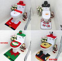 Christmas Hot Sale Christmas Snowman Toilet Set Christmas Toilet Cover Floor Mat Water Tank Cover Tissue Set Three Piece Set