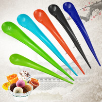 Disposable spoon thickened ice cream yogurt spoon water drop spoon Cute plastic long handle mixing spoon color dessert spoon