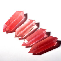 Red smelting stone double-pointed hexagonal prism ornaments to attract wealth and evil wind and water ornaments