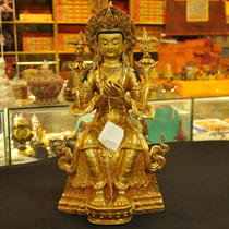 Nepal imported copper gilt gold Maitreya Buddha Qiangba Buddha future Buddha copper gilt Maitreya Buddha one foot