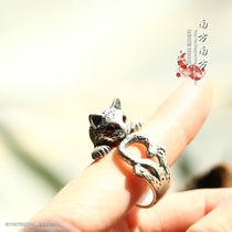 Southern South Sterling Silver Jewelry Thailand Chiang Mai Handmade Thai Silver Football Womens Cat Opening Ring Cat