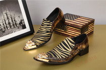 2015 European and American fashion young leisure shoes spring and summer personality iron tip scalp shoes hairstyle trend mens foreign trade shoes