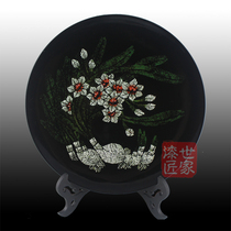 Fuzhou reborn lacquer plate Fuzhou Sambo characteristic craft gift eggshell inlaid grinding paint painting-daffodil