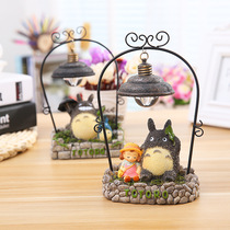 Japanese zakka Hayao Miyazaki forest Totoro night light Wrought iron gift home resin decoration 861-24