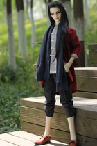 BJD baby clothes Uncle 3 points Chinese style casual suit summer autumn (purple)