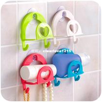 4pcs Colorful Shelf Plastic Bathroom Sets Super Suction Fami