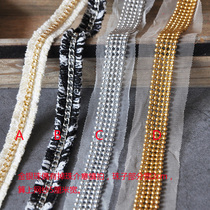 Headscarf clothing fabric accessories 2-5cm wide wool chain link bead lace HB18040910