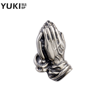 YUKI men 925 sterling silver earrings people European and American personality prayer hand male and female ear toting single ear jewelry