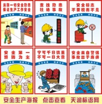 Safety Production Management Flip Chart Safety Production Month Poster Construction Site Factory Workshop Slogan Display Board Poster