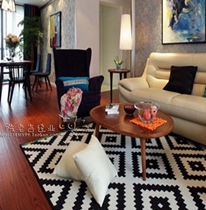 Minimalist European-style modern black and white carpet Bedroom bedside Dining Room table Artisanal Nitrile carpets Customized