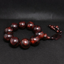 Hainan Huanghua pear purple oil pear grimace ghost eye Dragon tendon pattern Buddha beads big beads bracelet 3 0cm gourd children beads